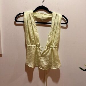 Free People Elegant Light Green Wrap Blouse